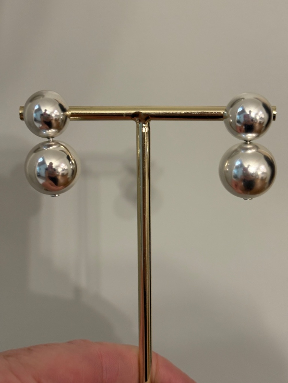 J. Crew Silver Metallic ball earrings